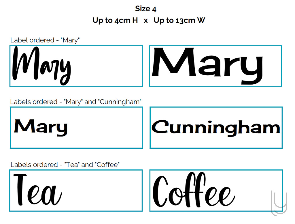 lulu and you label size example image